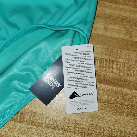 LAND'S END Women’s Tummy Control High Waisted Bikini Bottoms Emerald Green, 4 - Picture 5 of 10